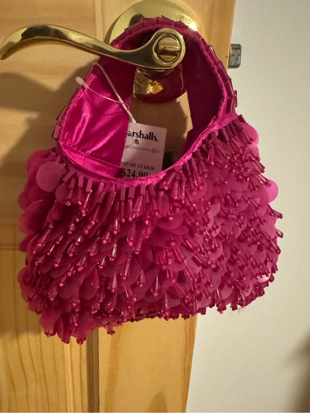 Hot Pink Sequin Petal Mini Bag
